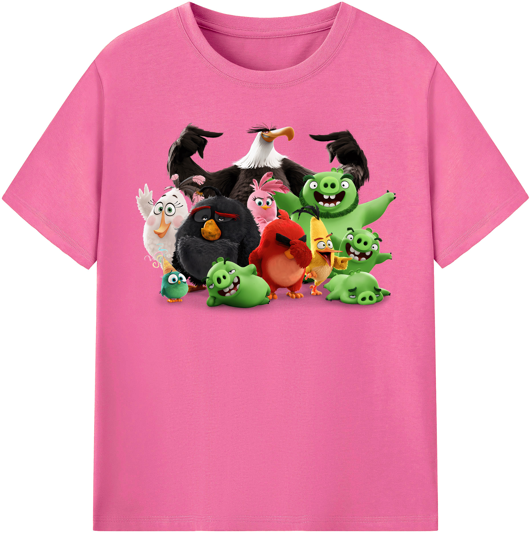 （画像用） Angry Birds アングリーバード レディースカジュアルプリントTシャツ（綿100％）